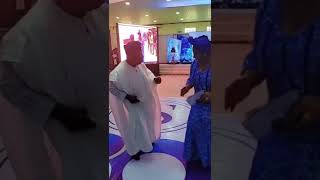 Former president Obasanjo shows his dancing skills at a birthday party [upl. by Lonny]