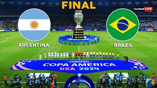 ARGENTINA vs BRAZIL  FINAL COPA AMÉRICA 2024  MESSI vs VINICIUS  REALISTIC PES GAMEPLAY [upl. by Valenta]