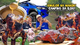 Kinulob na MANOK sa Camp quotLiteral na NILUTO sa LATA para maging LECHONquot  Camping sa Porac [upl. by Terces]