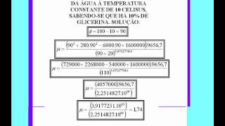 A VISCOSIDADE DA ÃGUA Ã€ TEMPERATURA 10 CELSIUS EM FUNÃ‡ÃƒO DO PERCENTUAL DE GLICERINA [upl. by Asihtal]