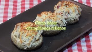 Cómo hacer champiñones rellenos receta simple [upl. by Asilef]