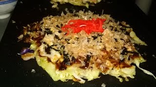 Making Japanese Okonomiyaki  Easy Recipe [upl. by Emia]