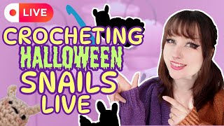 ♥ Crocheting HALLOWEEN SNAILS Live ♥ Shaiyeh [upl. by Salba]