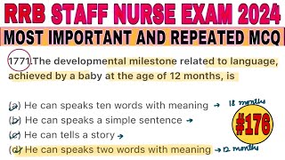 RRB STAFF NURSE EXAM PREPARATION  RRB STAFF NURSE PREVIOUS YEAR EXAM MCQ  NORCET 8 EXAM MCQ [upl. by Eilyr]