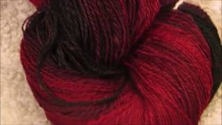 Spinning Gradient Yarn Red to Black  spinning my stash 1 [upl. by Enneirb]