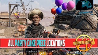 All Party Cake Piece Locations Life of the Party Borderlands 3 Break Graceys Record Optional Task [upl. by Otrebla]