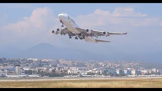 Wamos Air Boeing 747400 take off runway 22L at Nice [upl. by Aileon]