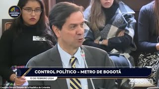 Intervención Congreso de la República  Metodologías Férreas y ej comparativos del Metro de Bogotá [upl. by Naimed2]