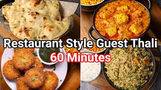 Restaurant Style Guest Thali Recipe in 60 Mins  Tandoori Roti Veg Pulav Dahi Kebab amp Paneer Sabji [upl. by Sall]