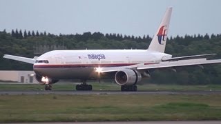 Malaysia Airlines Boeing 777200ER 9MMRO Landing at NRT 34R [upl. by Enamart]