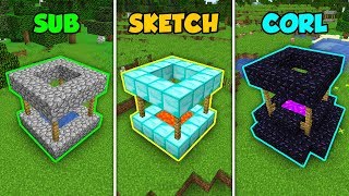 SUB vs SKETCH vs CORL  DEEPEST WELL in Minecraft The Pals [upl. by Anahsed756]