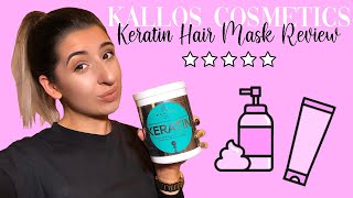 KALLOS COSMETICS KERATIN HAIR MASK REVIEW  HOLLY GRIFFITHS [upl. by Ayhtak]