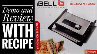 Demo and Review of iBELL SM 1700G Sandwich Maker with Recipe of Cheesy Veg Sandwiches [upl. by Ynattirb]