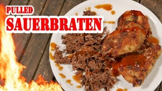 Pulled Sauerbraten  BBQ Grill Rezept Video  Die Grillshow 191 [upl. by Schwab462]