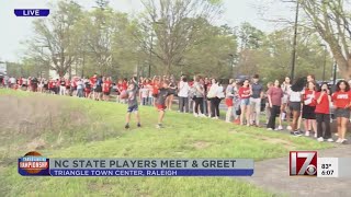 Fans line up to meet NC State players DJ Horne and DJ Burns Jr [upl. by Valida]