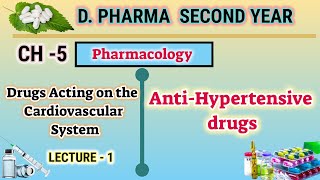 Antihypertensive drugs  Ch5  L1  Pharmacology  Drugs acting on CVS  DPharm second year [upl. by Yorztif131]