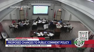 Proposed changes to Rutherford County Schools public comment policy [upl. by Rhynd]