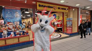 Glisten the Snow Christmas Reindeer mascot outside build a bear glasgow [upl. by Elatsyrk291]