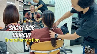 BOB HAIRCUT  POTONG RAMBUT BOB  Hair Transformations  Long to short haircut  New Hairstyles [upl. by Ttiwed763]