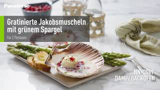 Gratinierte Jakobsmuscheln mit grünem Spargel  Experience Fresh Panasonic [upl. by Ahsaei]