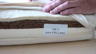 Natuurlatex matras ledikant Lara Plus biologisch Prolana [upl. by Ahsiemaj554]