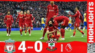 Highlights Liverpool 40 Southampton  Jota brace Thiago and a Van Dijk volley win it [upl. by Sixel]