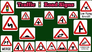 35 important traffic 🚦 road signs  warning Signs ⚠️ [upl. by Apurk]