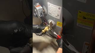 Full port drain install on a 50 gallon water heater 💦 plumbing plumber shortsvideo [upl. by Ecirpac]