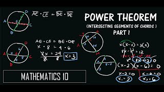 Power Theorem PART 1  Intersecting Segments of Chords  MATHEMATICS 10 [upl. by Nagad]