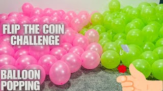 Balloon Popping Challenge AJ vs TJFlip the coin challengeBalloon popballoon fun satisfying [upl. by Namsaj]