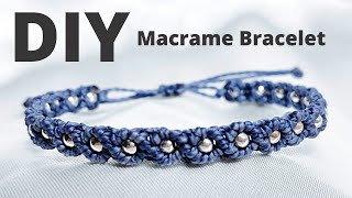 Easy amp Cute Macrame Bracelet Tutorial  How To Make A Macrame Necklace [upl. by Baelbeer]