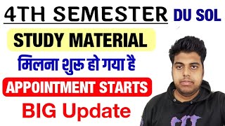 SOL 4th Semester Study Material Appointment Starts  Sol 4th Semester Study Material Update 2024 [upl. by Nirad]