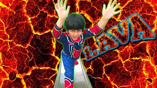 The floor is Lava Pretend play Escape from the lava monster  Billion Kiddo [upl. by Hanahsuar]