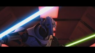 Star Wars The Clone Wars  Anakin Skywalker amp ObiWan Kenobi vs Asajj Ventress amp Grievous 1080p [upl. by Earle]