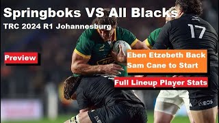 Preview Springboks VS ALL Black Johannesburg G1 2024 Team Lineup Analysis Stats Prediction [upl. by Refinnej]