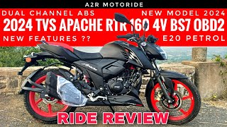 Tvs Apache 160 4V 2024 Model Test Ride Review  Dual Channel ABS  Mileage  Top Speed  Features [upl. by Arim117]