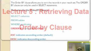 Oracle Order By clause تعليم أوراكل [upl. by Ahsha12]