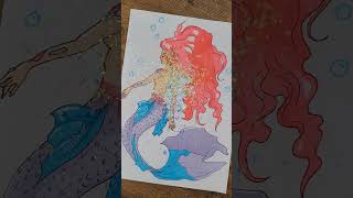 ASMR 💕glitter mermaid✨ drawing and coloring [upl. by Aken]