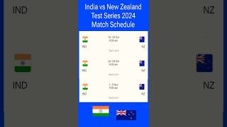 Match Schedule 🇮🇳 India vs New Zealand 🇳🇿 Test Series 2024 shorts india testseries cricket [upl. by Nayllij]