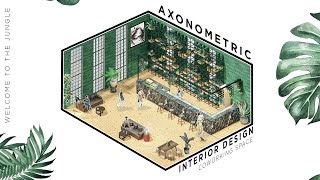 How to create an AXONOMETRIC INTERIOR DESIGN DRAWING archibicc [upl. by Powers]