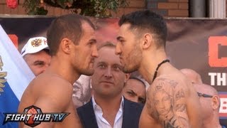 Nathan Cleverly vs Sergey Kovalev Full weigh in Full HD [upl. by Ttej]