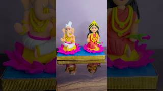 Laxmi Pujan Special clay art 🪷 ma Laxmi  Ganesh idols making clay shorts clayart [upl. by Warford]