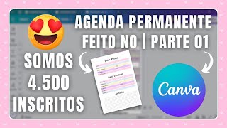 Agenda Permanente no Canva Gratuito  Parte 01 [upl. by Doti]