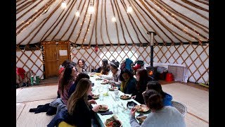 YURT VILLAGE  OFF GRID UK  DANCING FOREST SISTERHOOD RETREAT [upl. by Yrkcaz907]