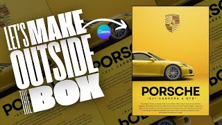 Car poster design tutorial  Porsche 911 poster design in Canva [upl. by Lenka787]