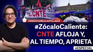 CNTE cede mitad del Zócalo pone vallas en parte sur y protestará fuerte este domingo [upl. by Anauqaj]