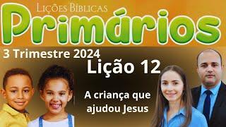 EBD Lição 12 Primários  A criança que ajudou Jesus  EBD 3 Trimestre 2024 [upl. by Sheri]