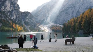 Braies Lake  Lago di Braies  Pragser Wildsee  WALKING TOUR 4K [upl. by Eiramnwad]