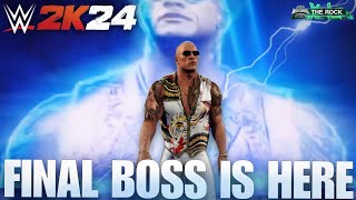 The Rock Final Boss 24 Accurate Entrance w New Gfx amp Theme  Crazy WWE 2K24 PC Mods [upl. by Relda]