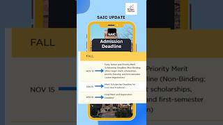 SAIC DEADLINE FOR FALL ADMISSION shorts youtube [upl. by Ahilam]